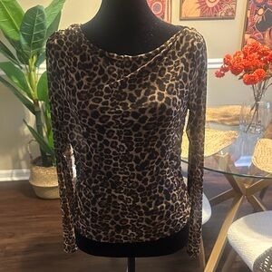 Leopard Print Long Sleeve Top